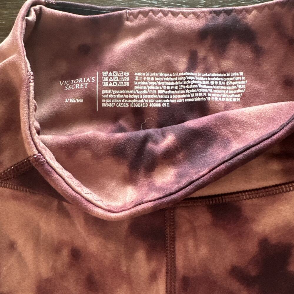 Victoria's Secret Women's Incredible Essential Leggings Size 2 Rose Wine Tie Dye - Picture 3 of 3